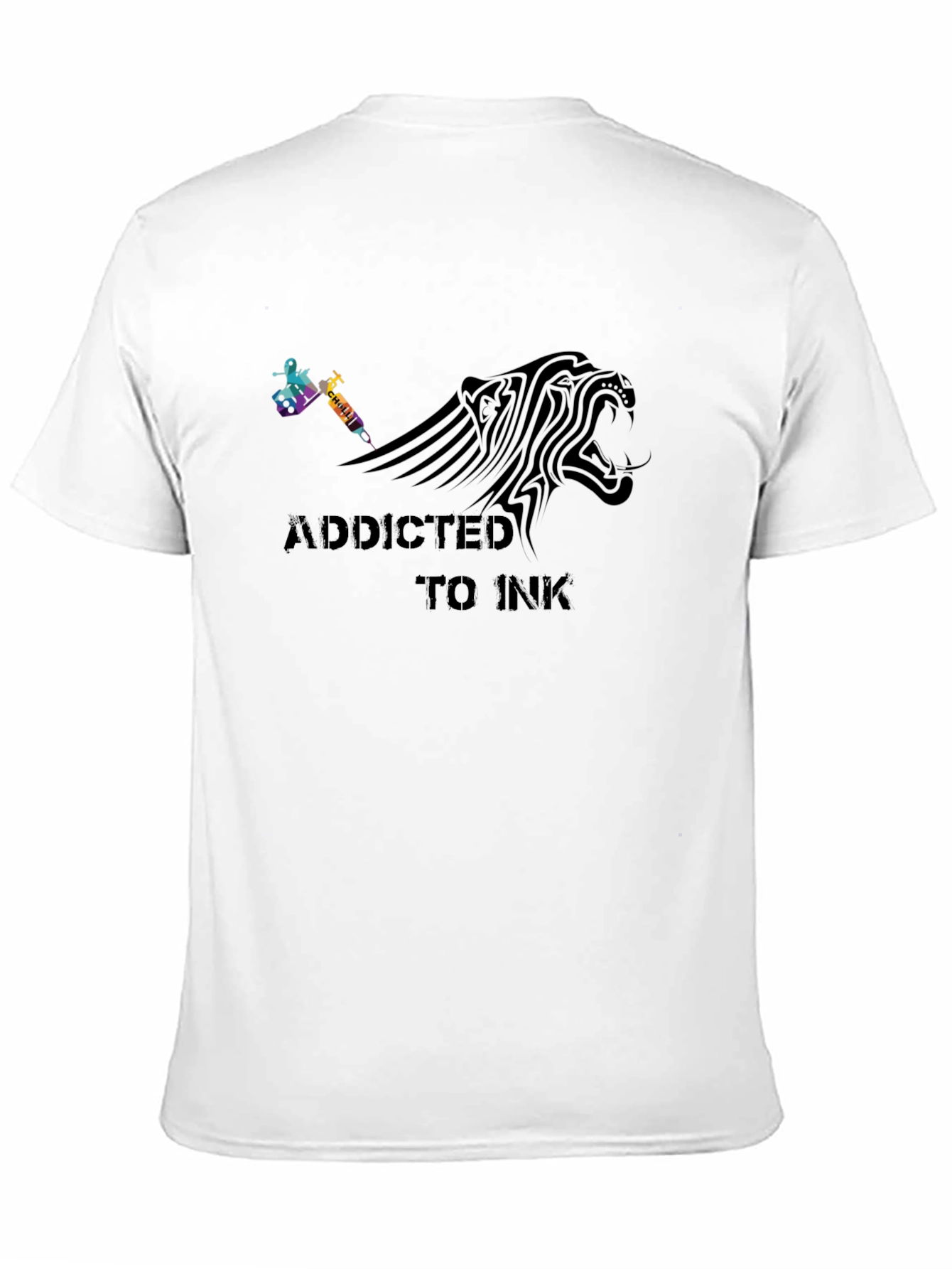 Camiseta Negra Addicted to Ink Diseño de Tatuaje
