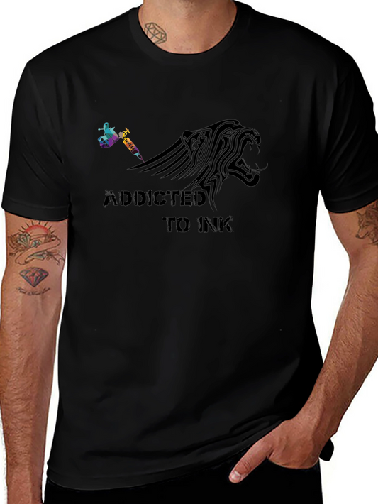 Camiseta Negra Addicted to Ink Diseño de Tatuaje