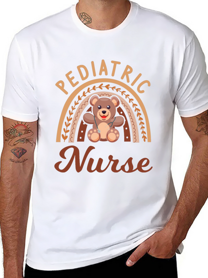 Camiseta enfermera pediátrica con diseño de osito