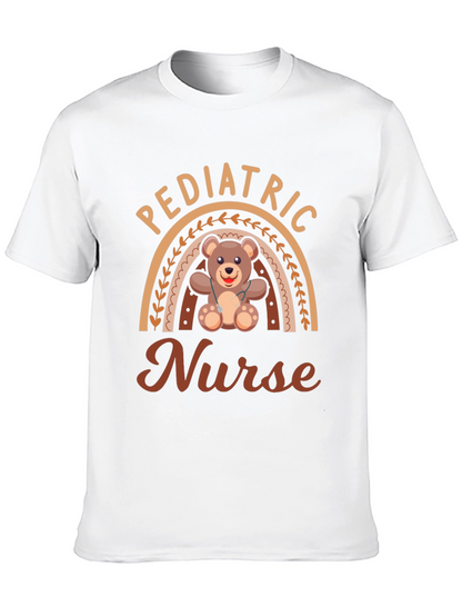 Camiseta enfermera pediátrica con diseño de osito