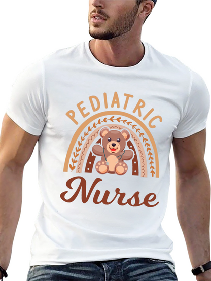 Camiseta enfermera pediátrica con diseño de osito