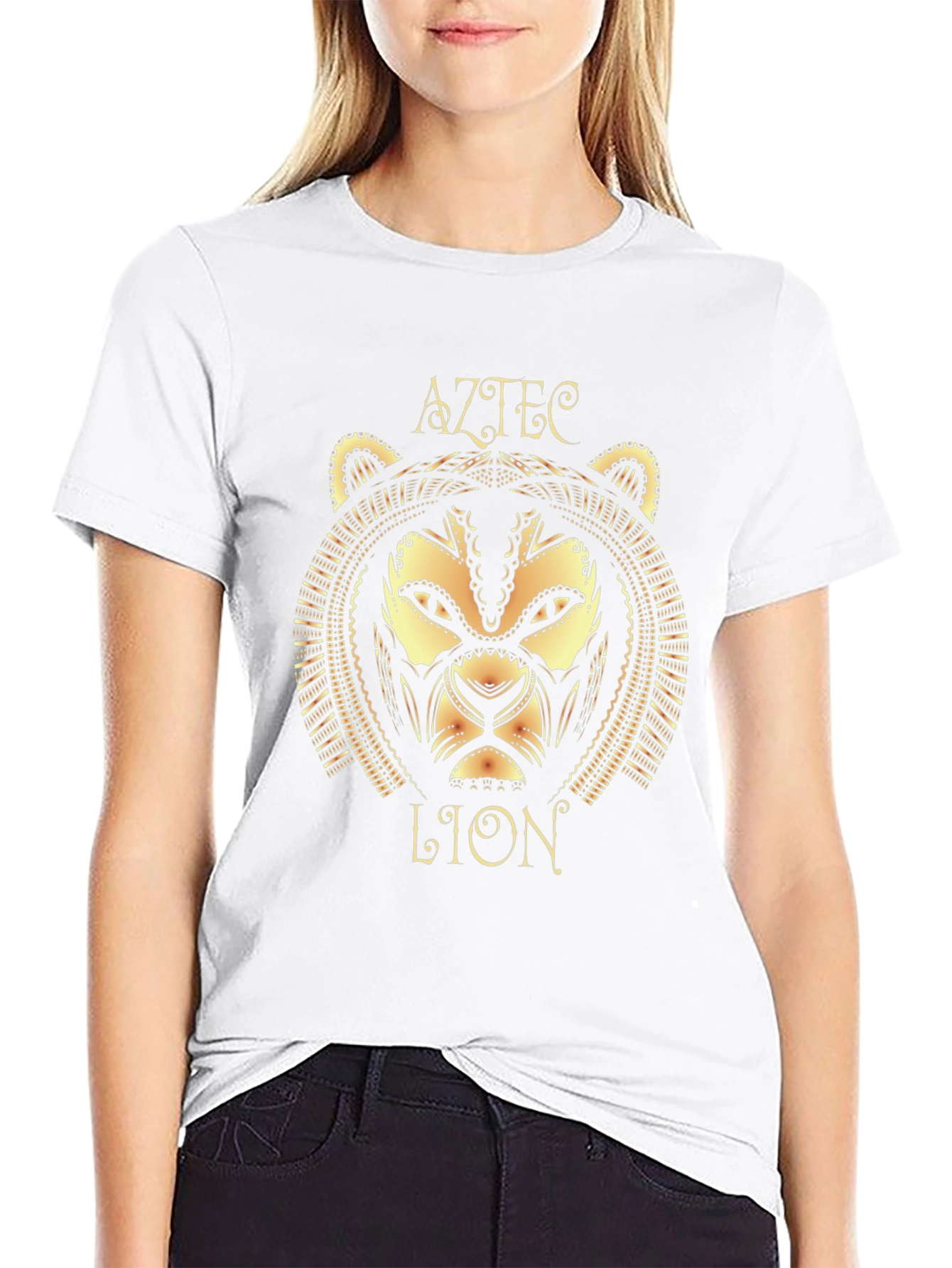 Camiseta Hombre Diseño León Azteca