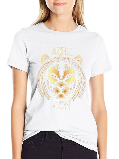 Camiseta Hombre Diseño León Azteca
