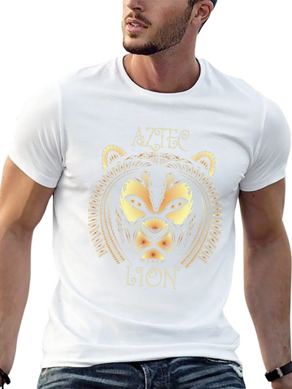 Camiseta Hombre Diseño León Azteca