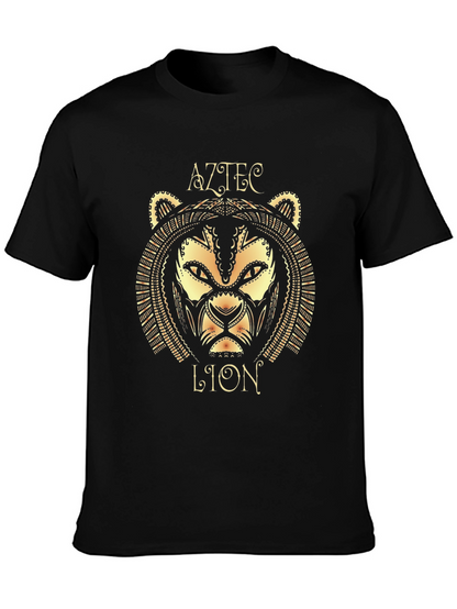 Camiseta Hombre Diseño León Azteca