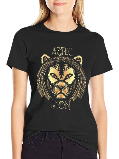 Camiseta Hombre Diseño León Azteca
