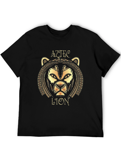 Camiseta Hombre Diseño León Azteca
