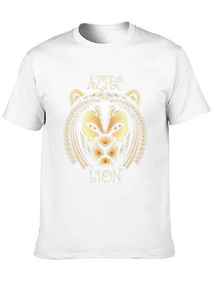 Camiseta Hombre Diseño León Azteca