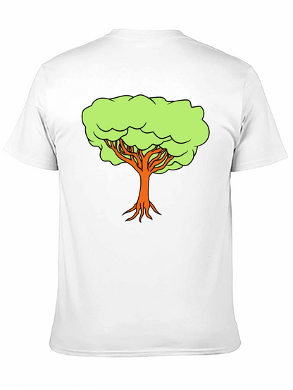 Camiseta Negra con Diseño de Árbol Animado