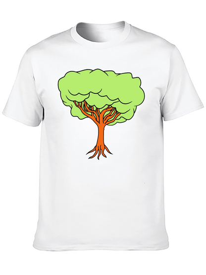 Camiseta Negra con Diseño de Árbol Animado