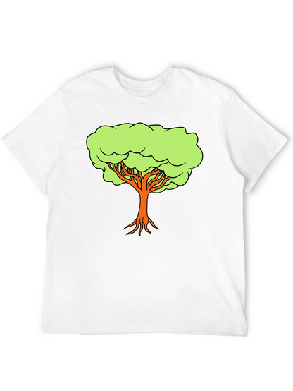 Camiseta Negra con Diseño de Árbol Animado