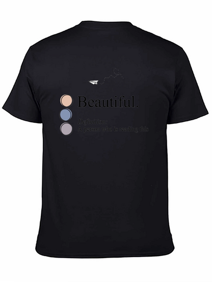 Camiseta Negra con Diseño Beautiful para Hombre