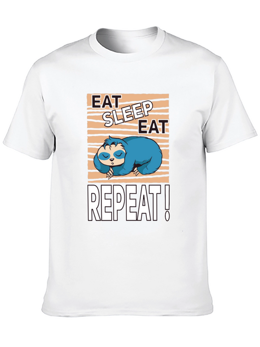 Camiseta Negra con Diseño de Perezoso Dormilón