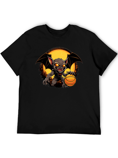 Camiseta Negra con Diseño de Murciélago Baloncestista