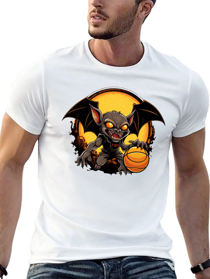 Camiseta Negra con Diseño de Murciélago Baloncestista