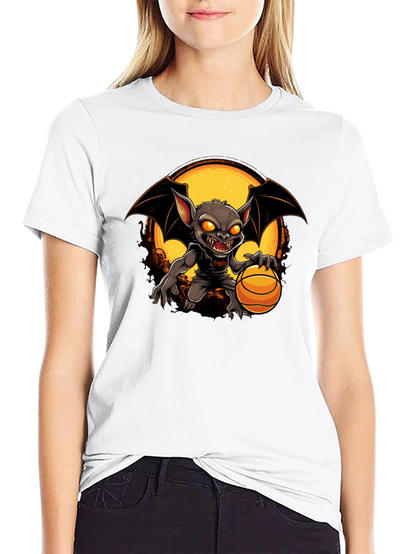 Camiseta Negra con Diseño de Murciélago Baloncestista
