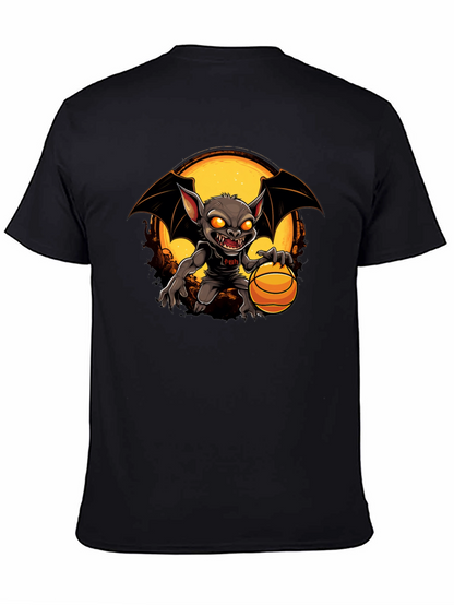 Camiseta Negra con Diseño de Murciélago Baloncestista