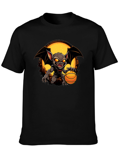Camiseta Negra con Diseño de Murciélago Baloncestista