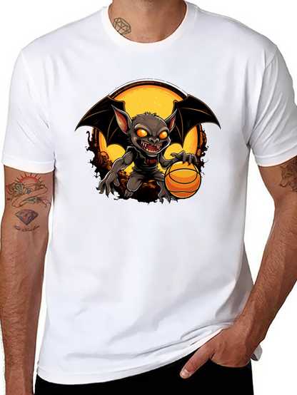 Camiseta Negra con Diseño de Murciélago Baloncestista