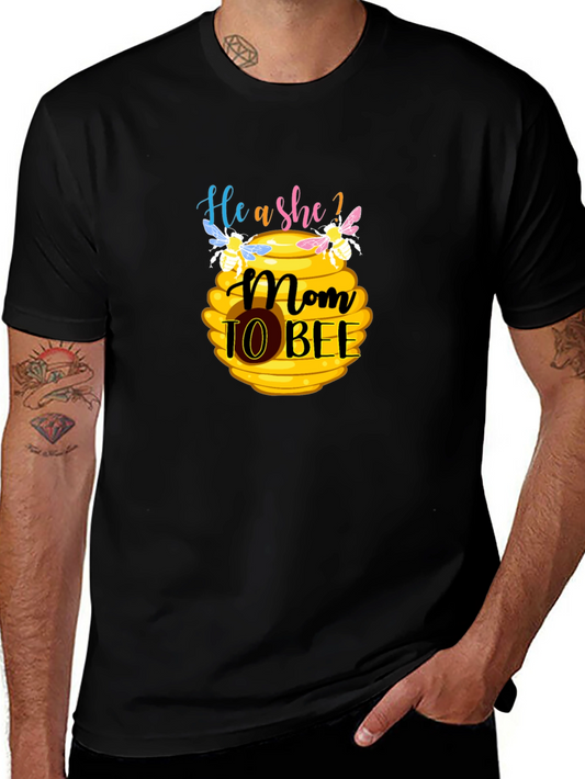 Camiseta Negra Mom to Bee para Futura Mamá