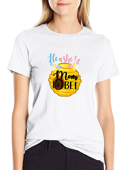 Camiseta Negra Mom to Bee para Futura Mamá