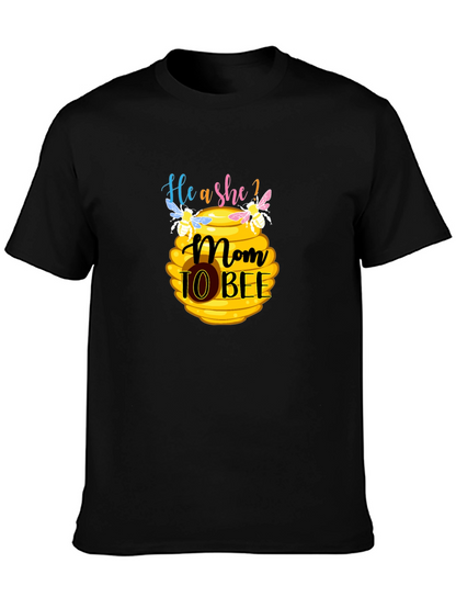 Camiseta Negra Mom to Bee para Futura Mamá