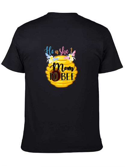 Camiseta Negra Mom to Bee para Futura Mamá