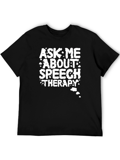 Camiseta Negra: Pregúntame sobre Terapia del Habla