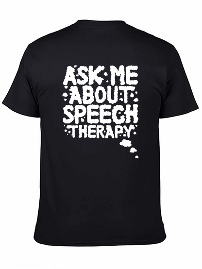 Camiseta Negra: Pregúntame sobre Terapia del Habla