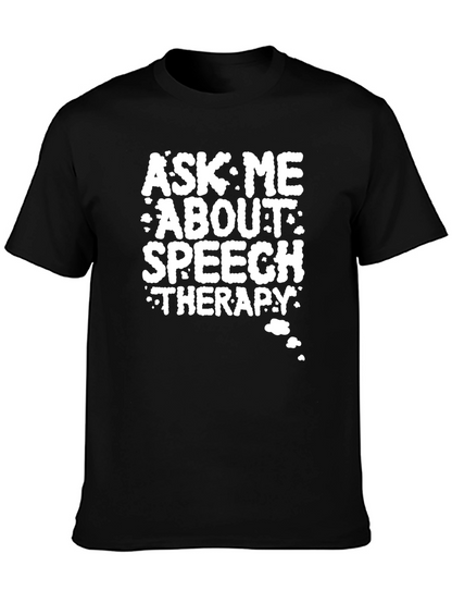 Camiseta Negra: Pregúntame sobre Terapia del Habla
