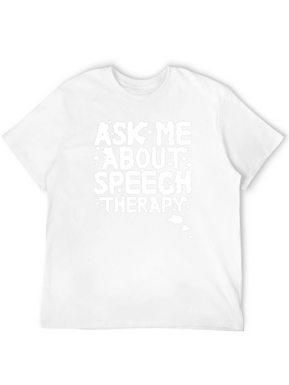 Camiseta Negra: Pregúntame sobre Terapia del Habla
