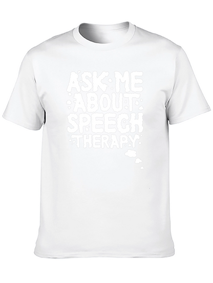Camiseta Negra: Pregúntame sobre Terapia del Habla