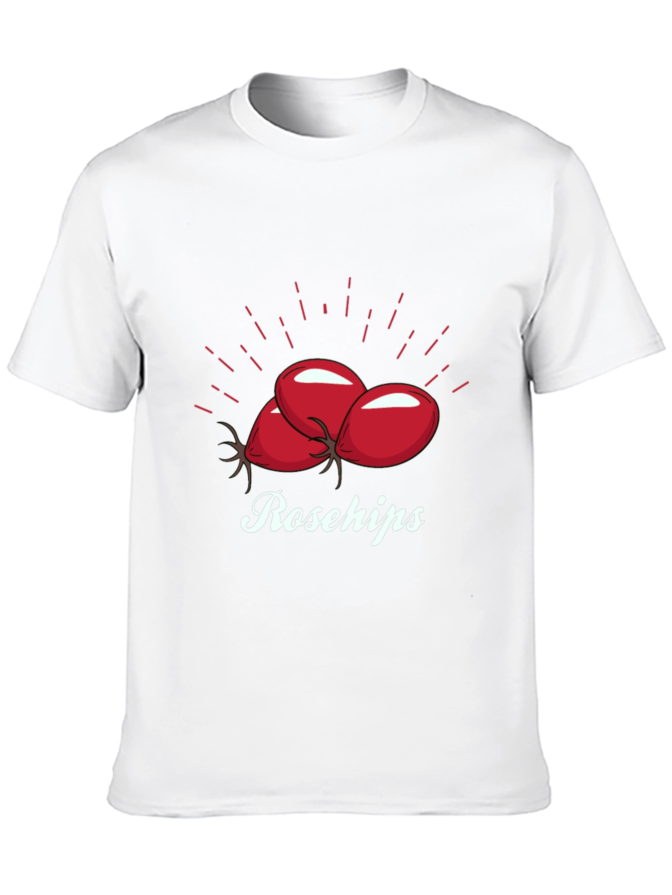 Camiseta Negra Rosehips Diseño Frutas