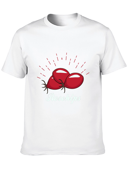 Camiseta Negra Rosehips Diseño Frutas