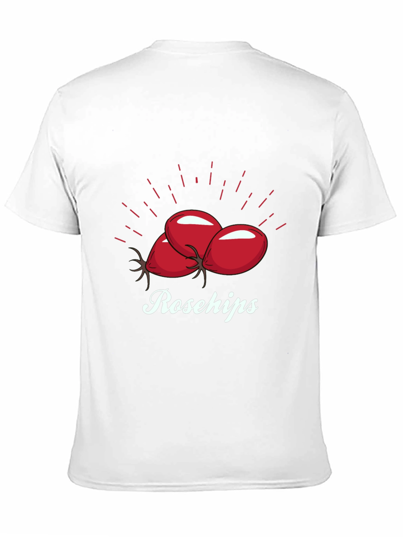 Camiseta Negra Rosehips Diseño Frutas