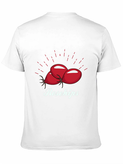 Camiseta Negra Rosehips Diseño Frutas