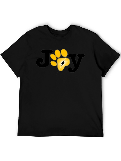 Camiseta Negra JOY con Huella de Pata Dorada