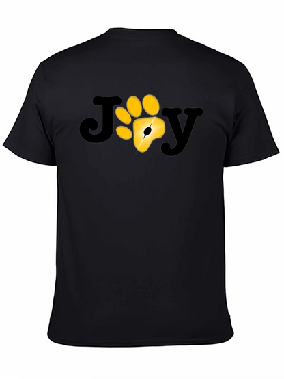 Camiseta Negra JOY con Huella de Pata Dorada