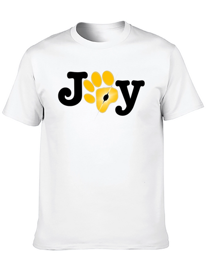 Camiseta Negra JOY con Huella de Pata Dorada