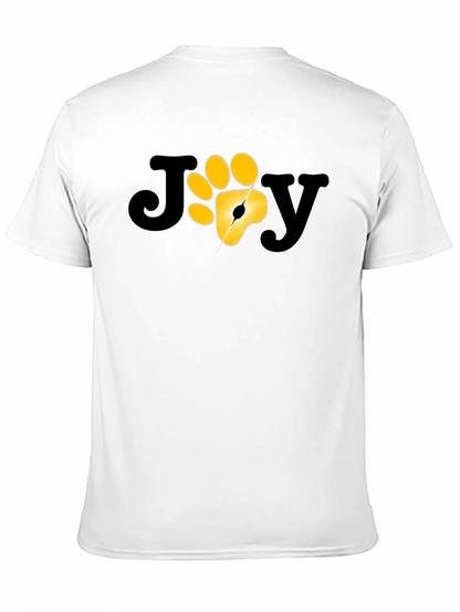 Camiseta Negra JOY con Huella de Pata Dorada