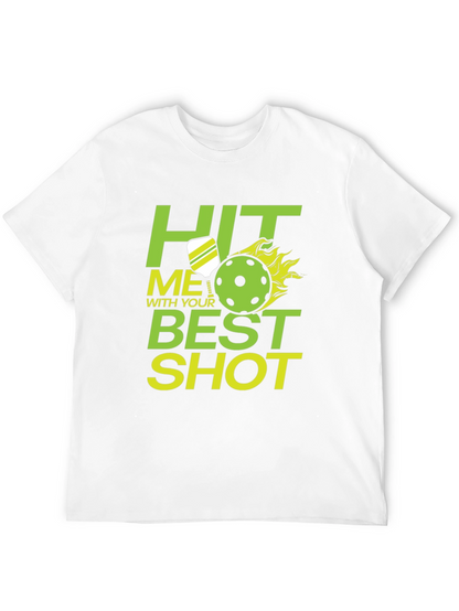Camiseta Negra Pickleball: Hit Me With Your Best Shot