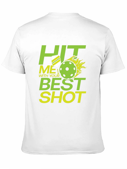 Camiseta Negra Pickleball: Hit Me With Your Best Shot