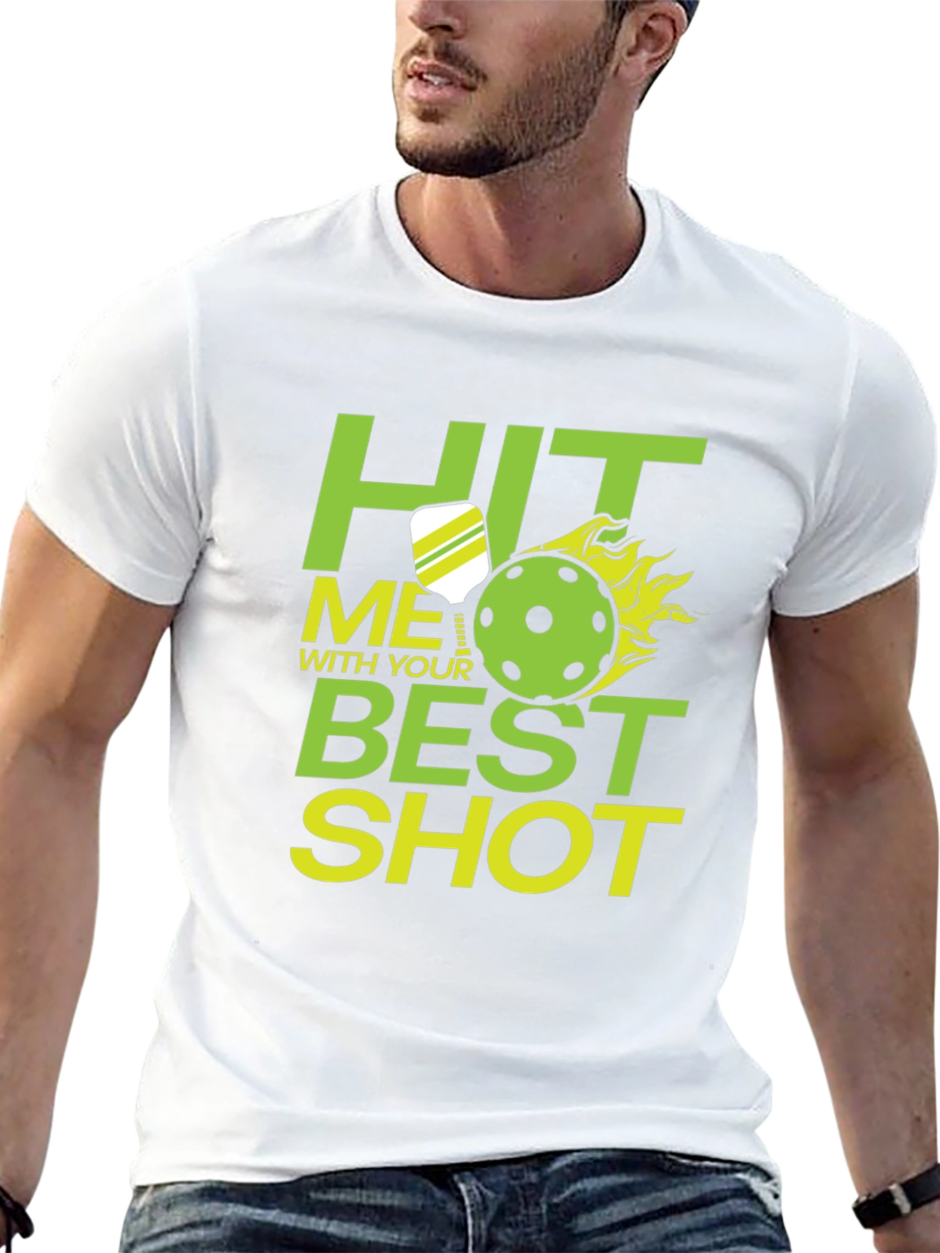 Camiseta Negra Pickleball: Hit Me With Your Best Shot