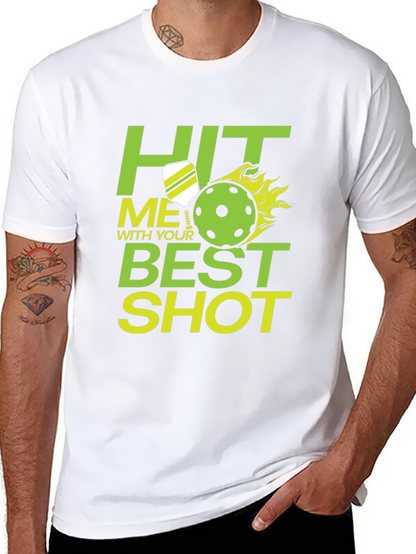 Camiseta Negra Pickleball: Hit Me With Your Best Shot