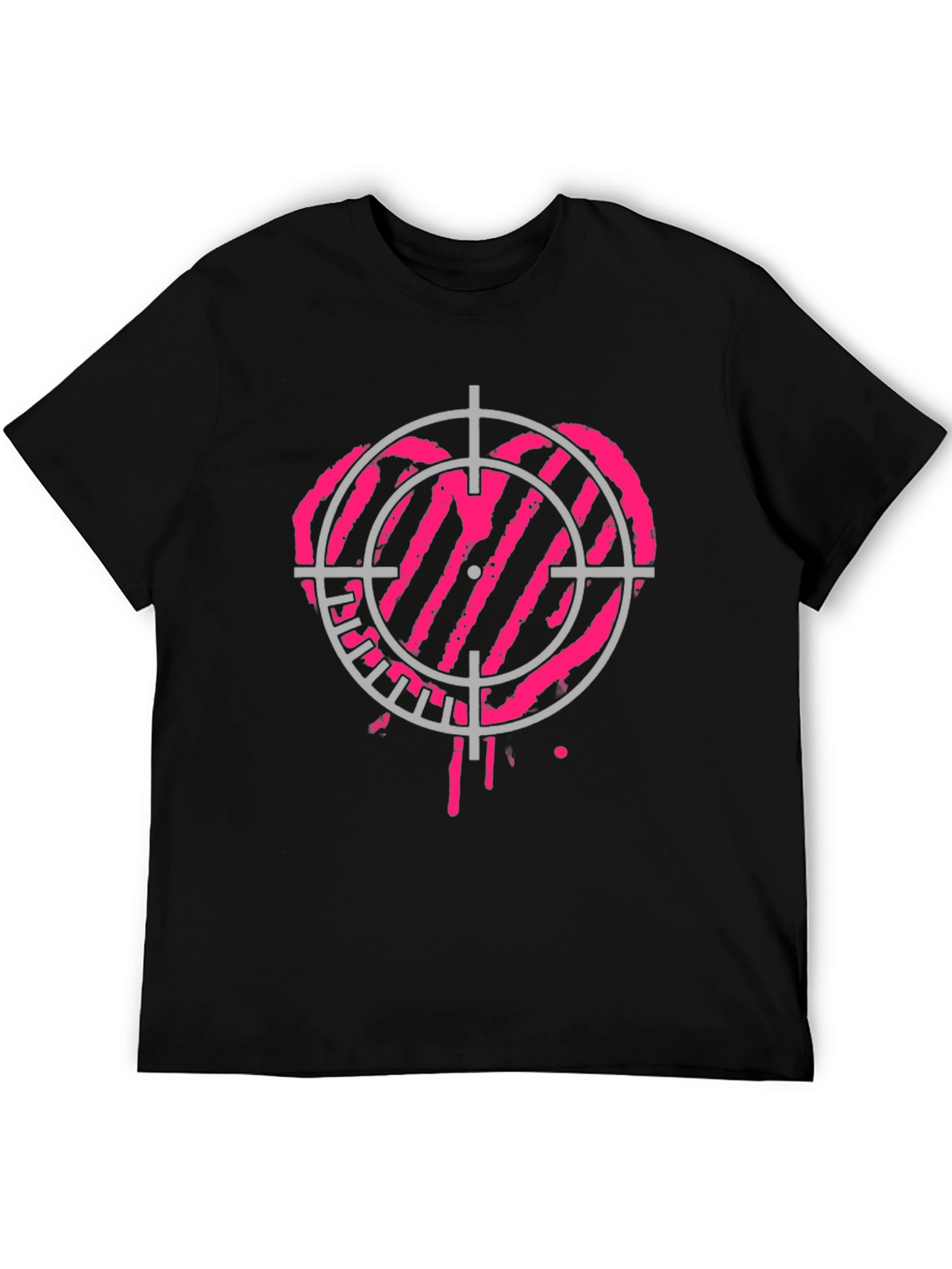 Camiseta Negra con Diana Corazón Rosa