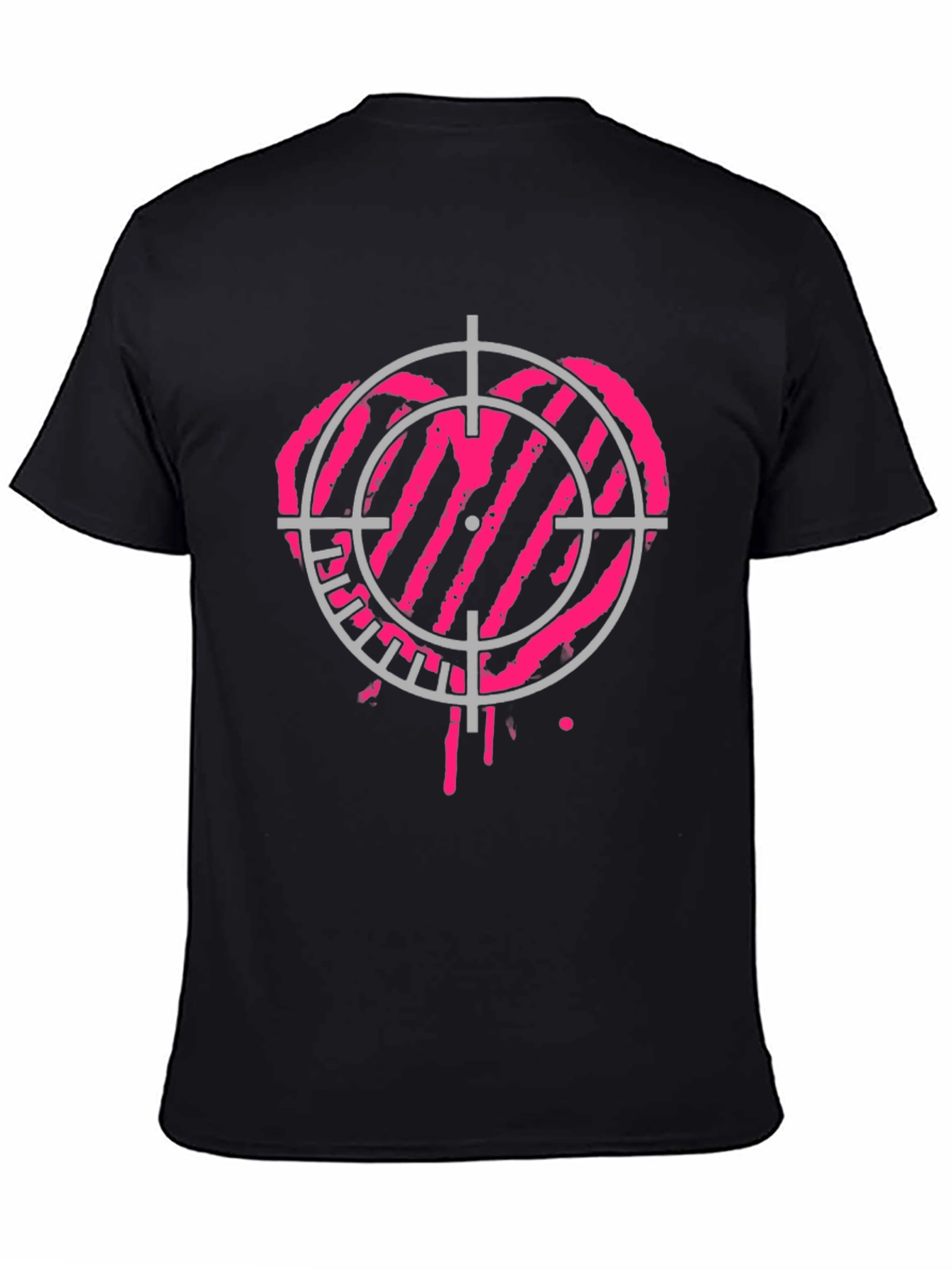 Camiseta Negra con Diana Corazón Rosa