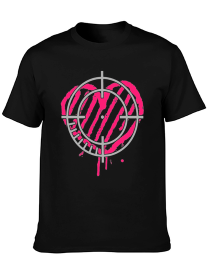 Camiseta Negra con Diana Corazón Rosa