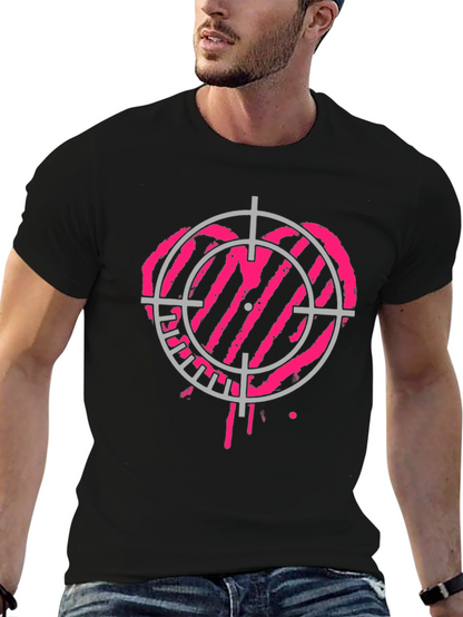 Camiseta Negra con Diana Corazón Rosa