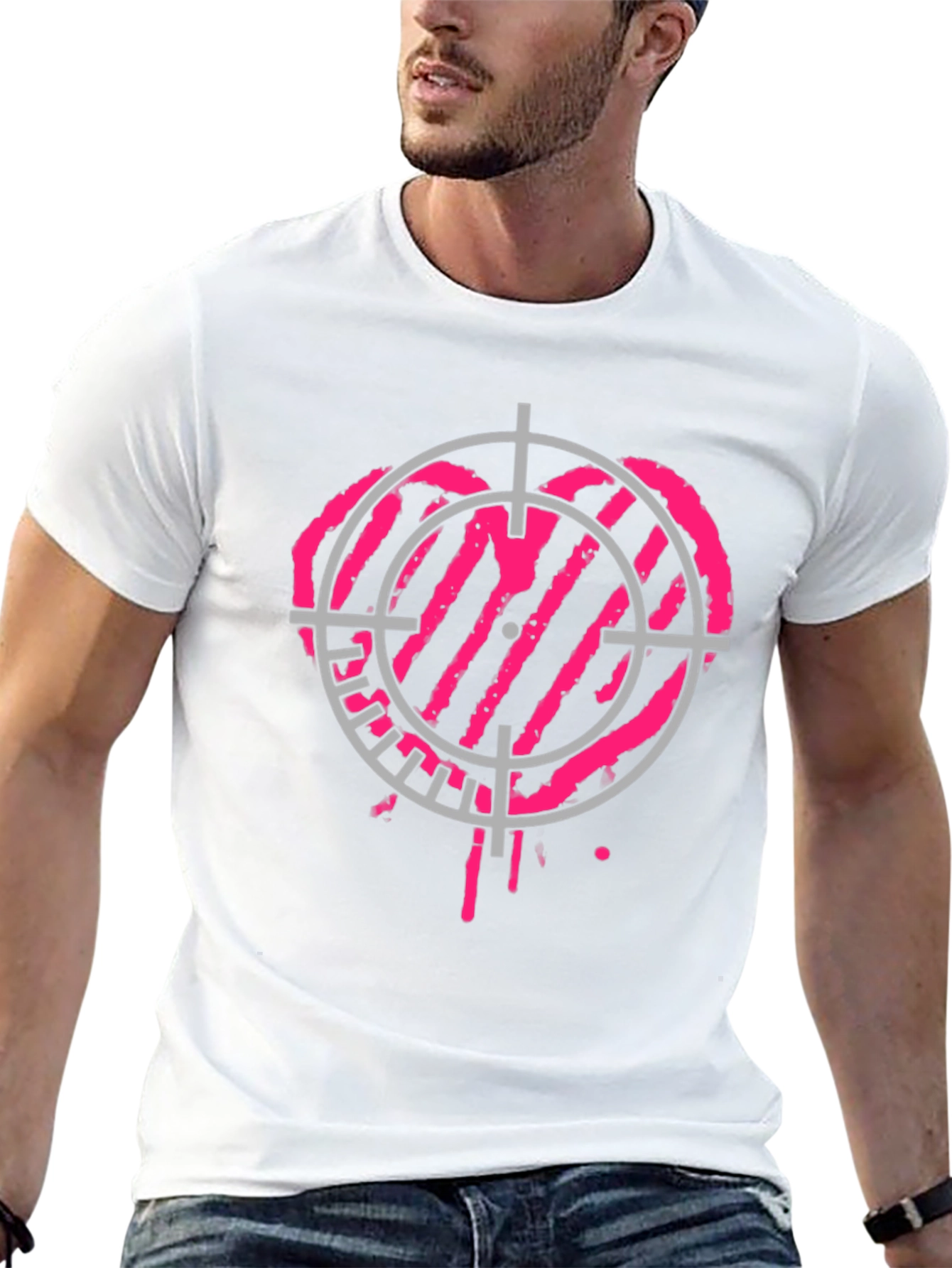 Camiseta Negra con Diana Corazón Rosa