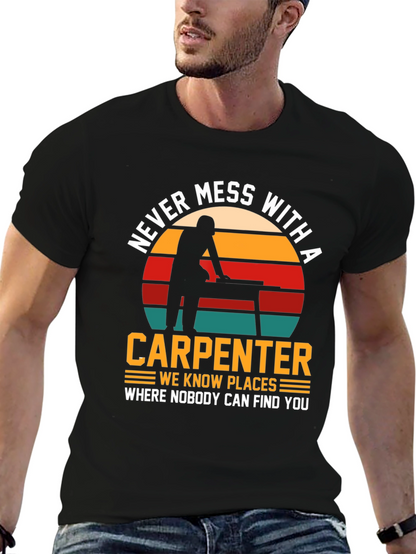 Camiseta Negra: No te Metas con un Carpintero
